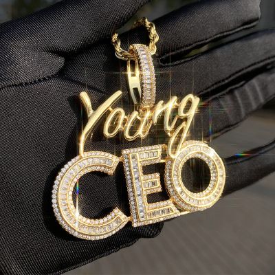 Iced YOUNG CEO Baguette Pendant