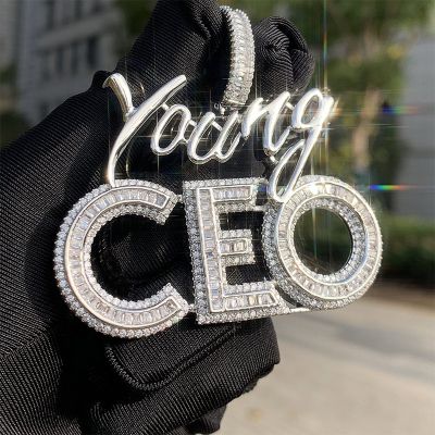 Iced YOUNG CEO Baguette Pendant