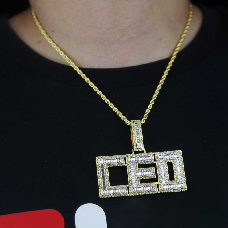 Iced CEO Baguette Pendant