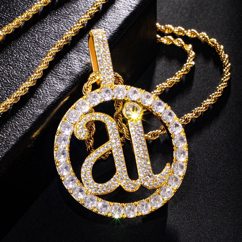 Iced 'ai' Circled Pendant