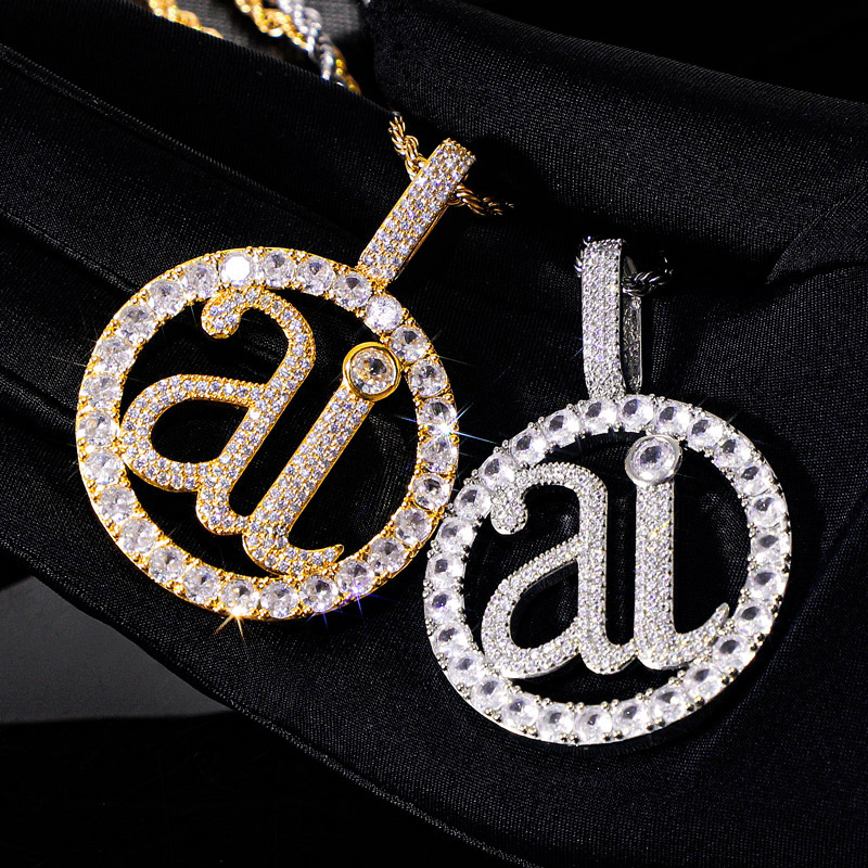 Iced 'ai' Circled Pendant