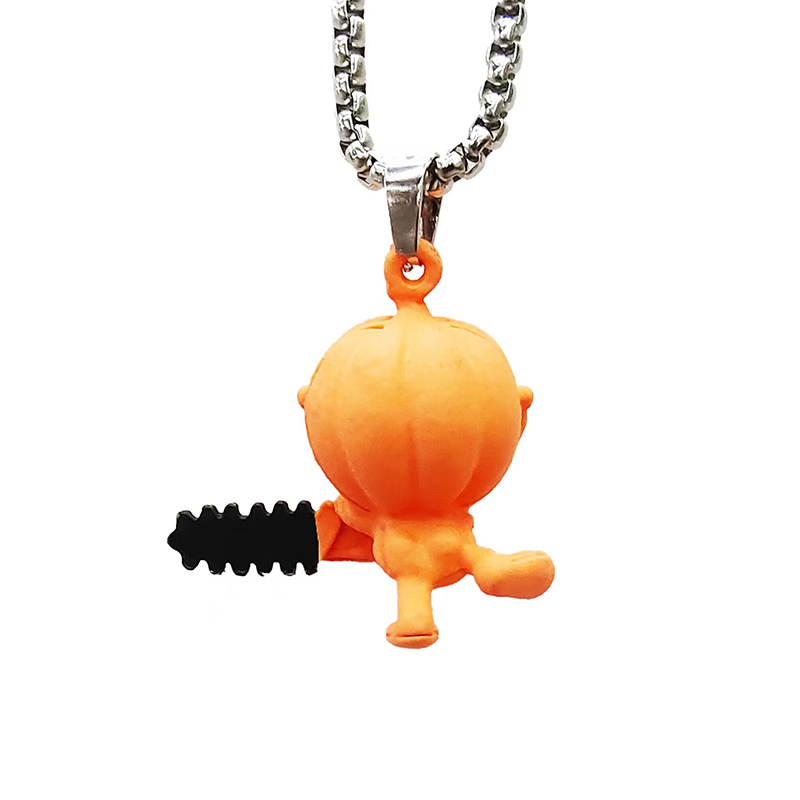 Halloween Funny Pumpkin with Chainsaw Pendant