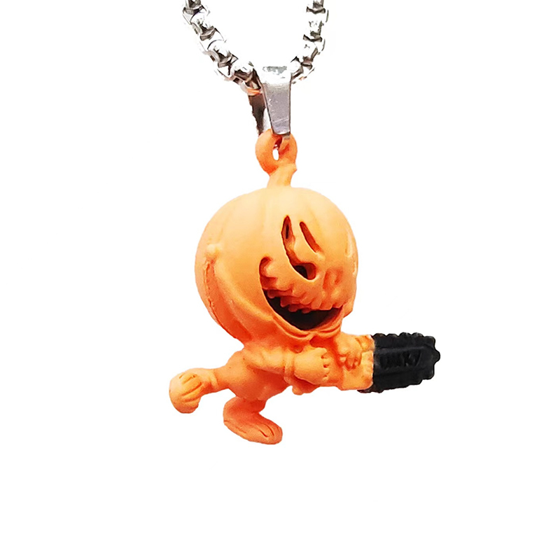 Halloween Funny Pumpkin with Chainsaw Pendant