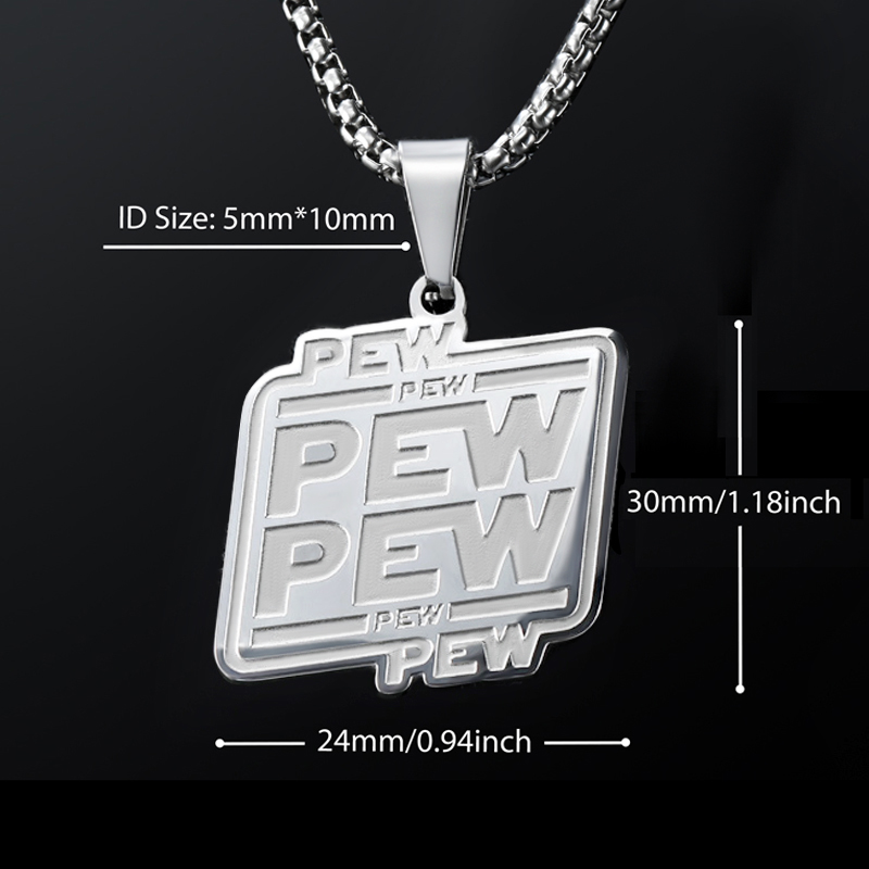 PEW PEW 316L Stainless Steel Pendant