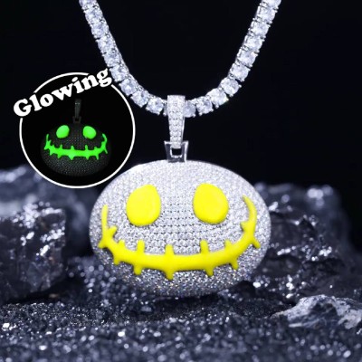 Halloween Glow in the Dark Skull Cartoon Pendant