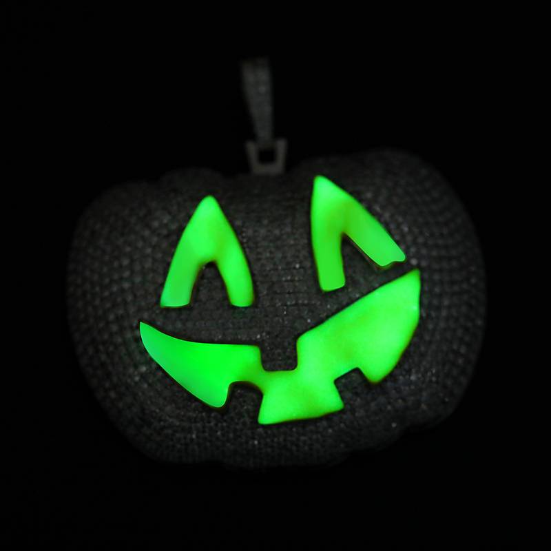 Micro Pave Halloween Luminous Pumpkin Pendant Micro Pave Halloween Luminous Pumpkin Pendant