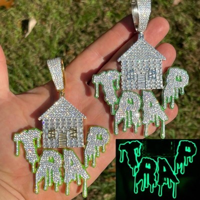 Iced Glow in the Dark Drip TRAP House Pendant