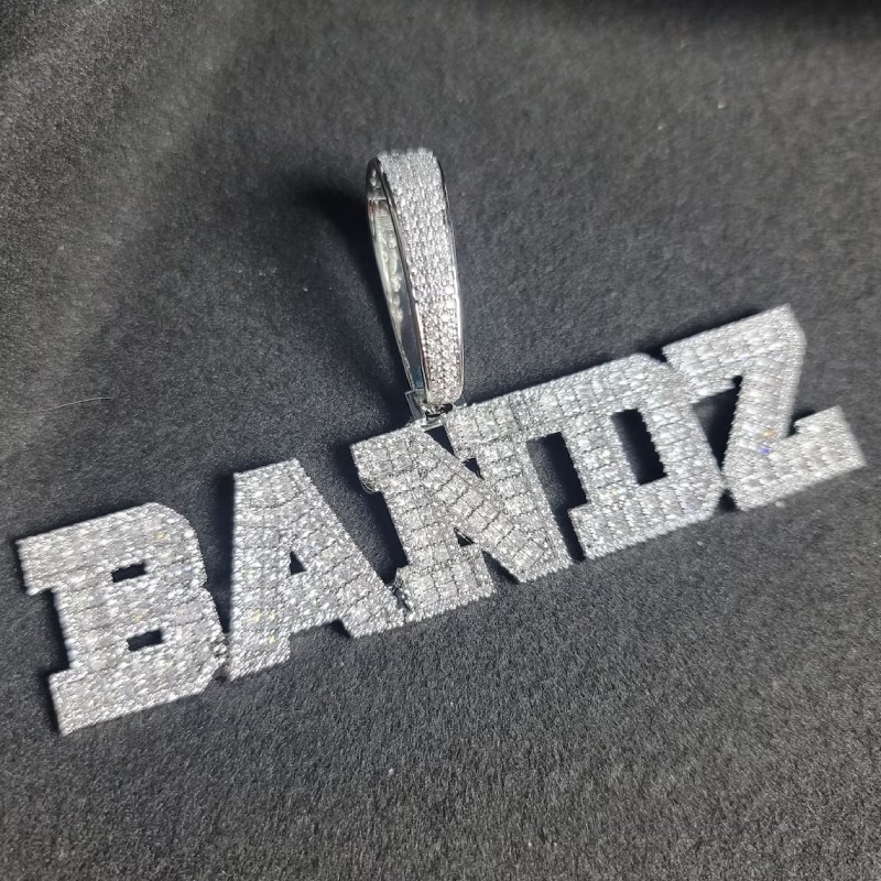 Custom Baguette Cut Letters Name Pendant