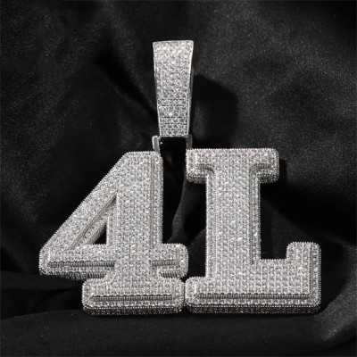 Custom Double Layer Bold Letters Name/Number Pendant