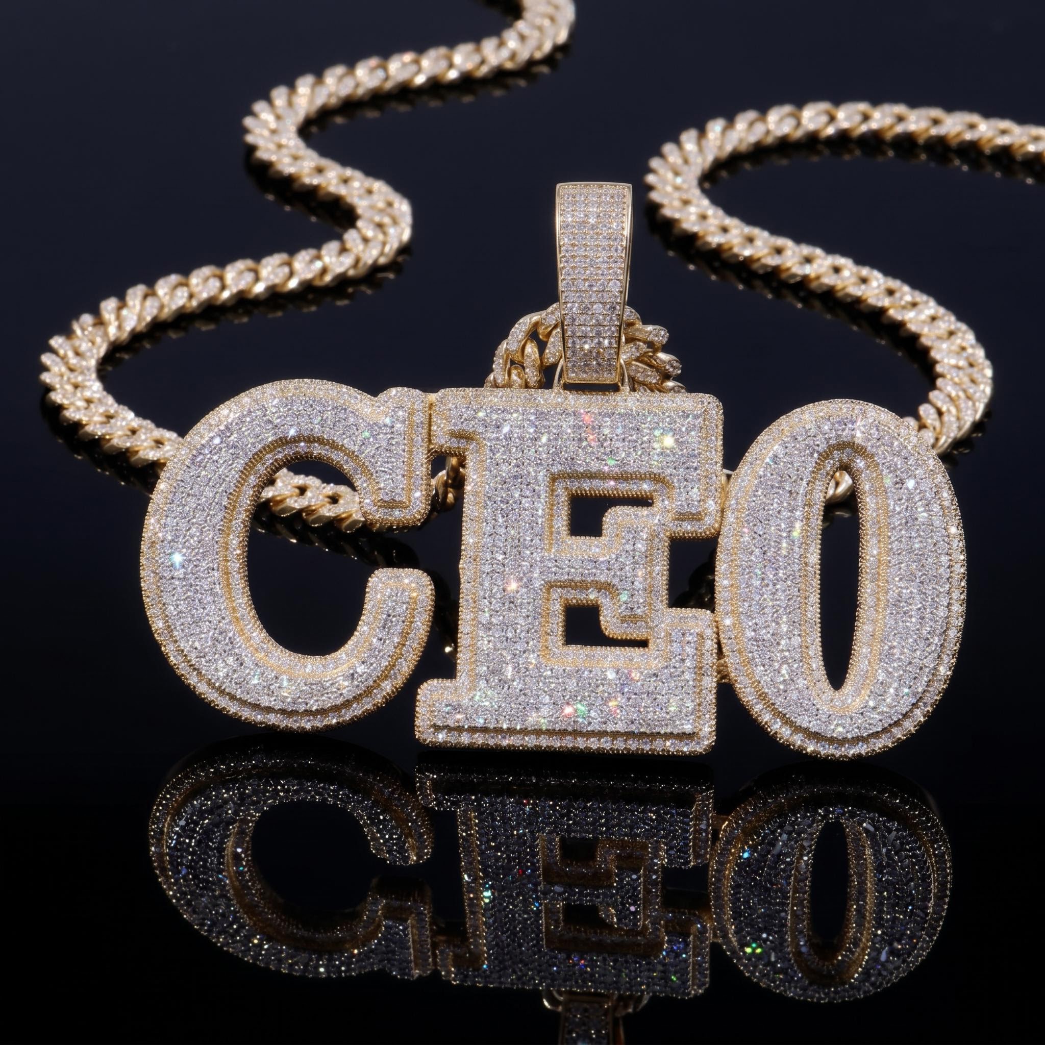 Custom Double Layer Bold Letters Name/Number Pendant Custom Double Layer Bold Letters Name/Number Pendant