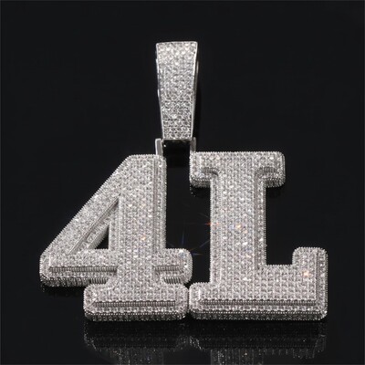 Custom Double Layer Bold Letters Name/Number Pendant