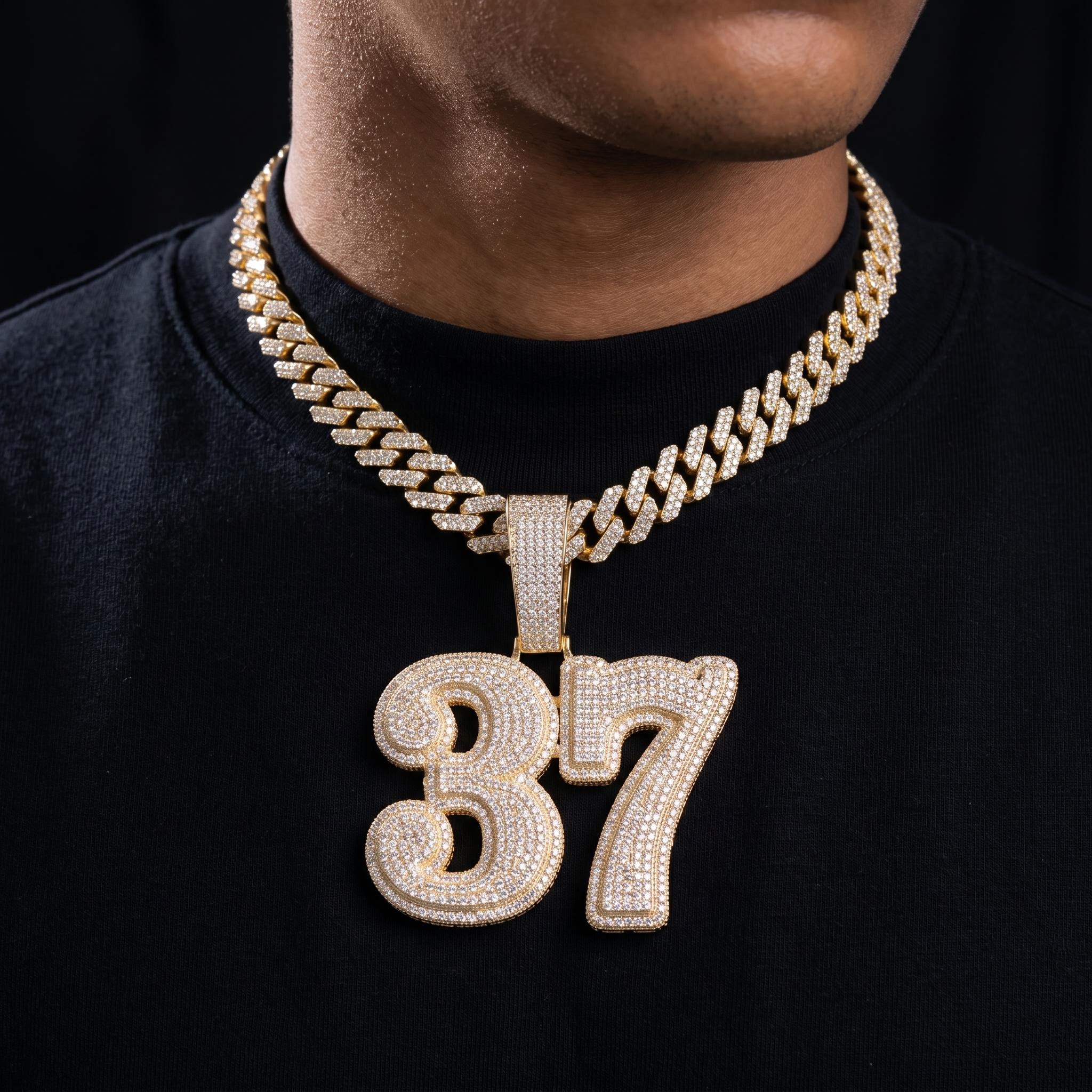 Custom Double Layer Bold Letters Name/Number Pendant Custom Double Layer Bold Letters Name/Number Pendant