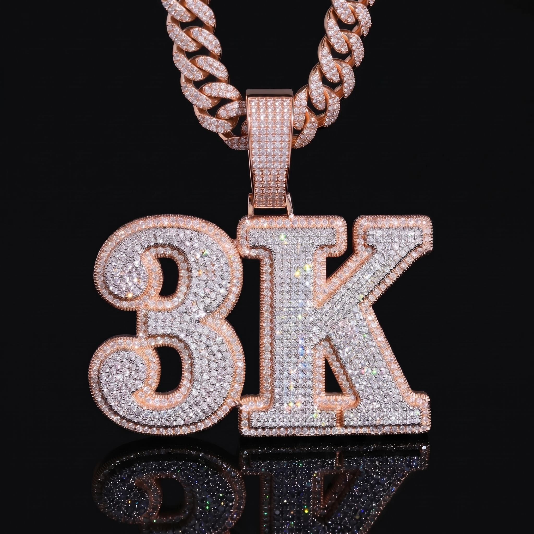 Custom Double Layer Bold Letters Name/Number Pendant Custom Double Layer Bold Letters Name/Number Pendant