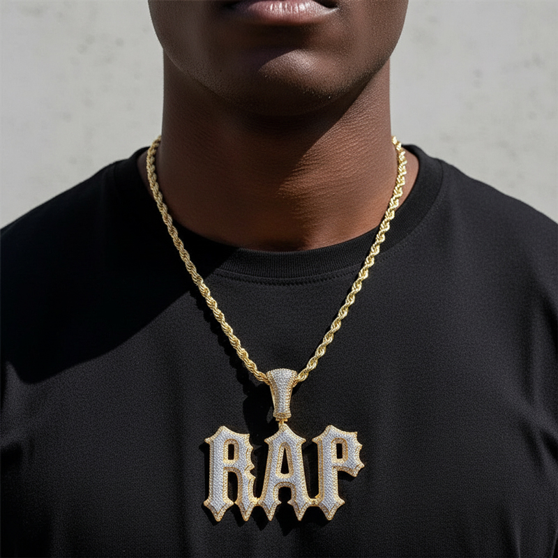 Custom Two-tone Spiny Name Pendant Custom Two-tone Spiny Name Pendant