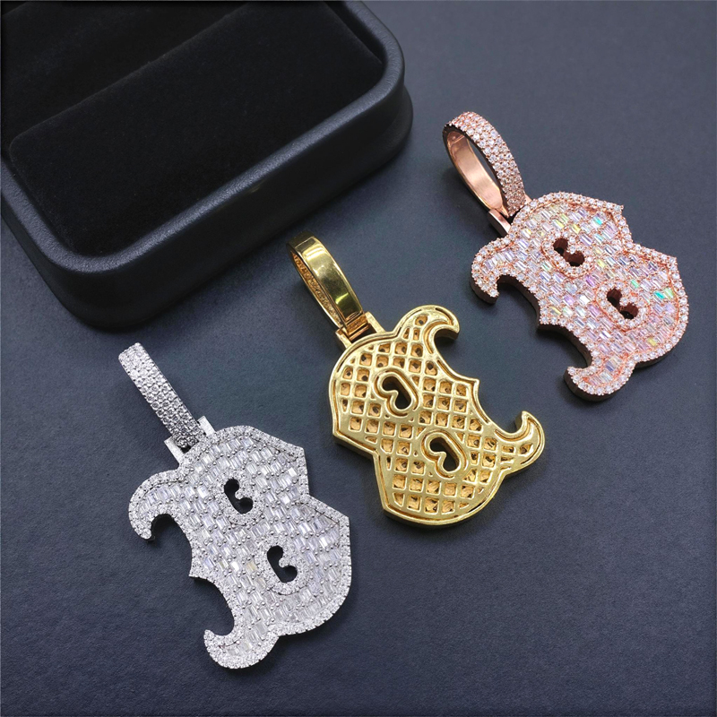Iced Baguette Letter ‘B’ Pendant Iced Baguette Letter ‘B’ Pendant