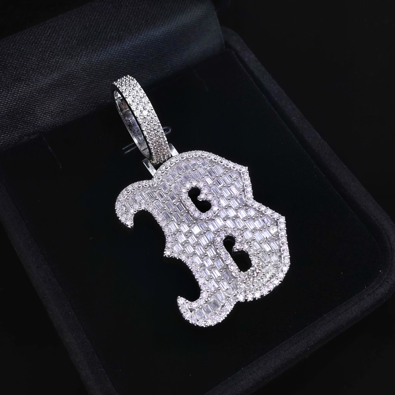 Iced Baguette Letter ‘B’ Pendant Iced Baguette Letter ‘B’ Pendant