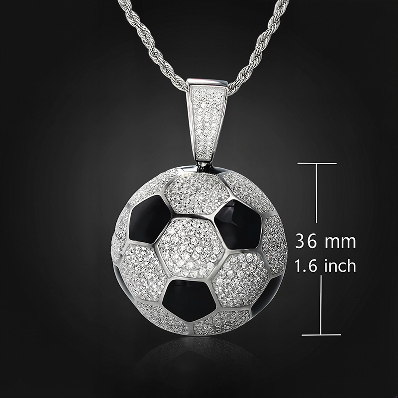 Iced 3D Soccer Ball Pendant in White Gold Iced 3D Soccer Ball Pendant in White Gold