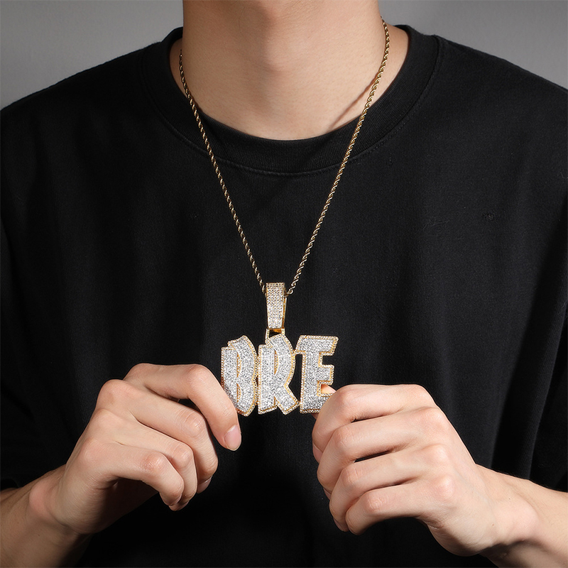 Custom Two Tone Letters/Name Pendant