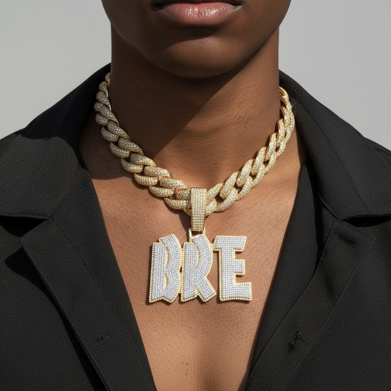 Custom Two Tone Letters/Name Pendant Custom Two Tone Letters/Name Pendant