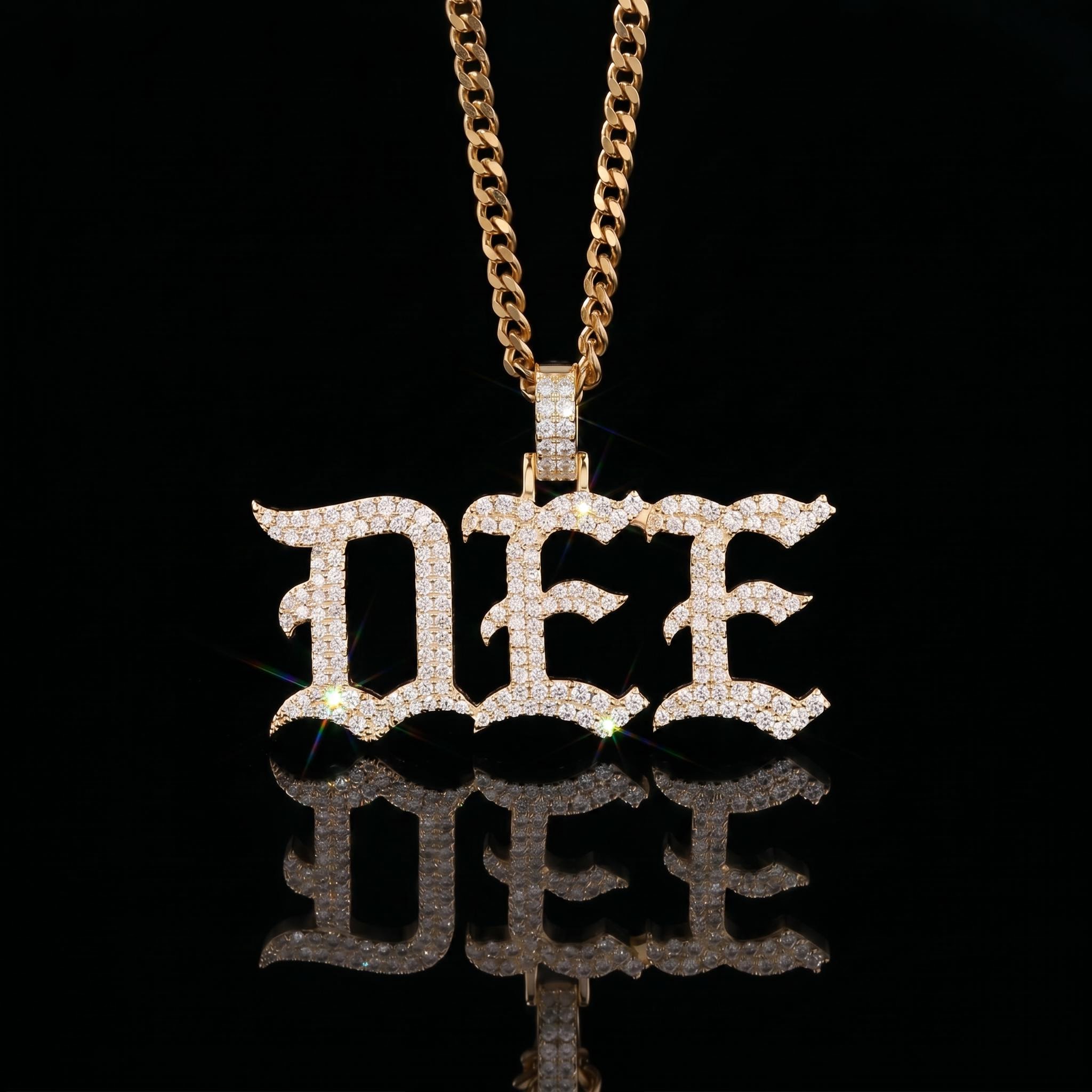 Custom Old English Name Pendant Custom Old English Name Pendant