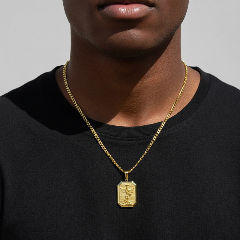 Archangel Saint Michael Dog Tag Pendant Archangel Saint Michael Dog Tag Pendant