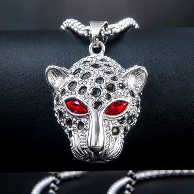  Iced Red Eyes Panther Pendant