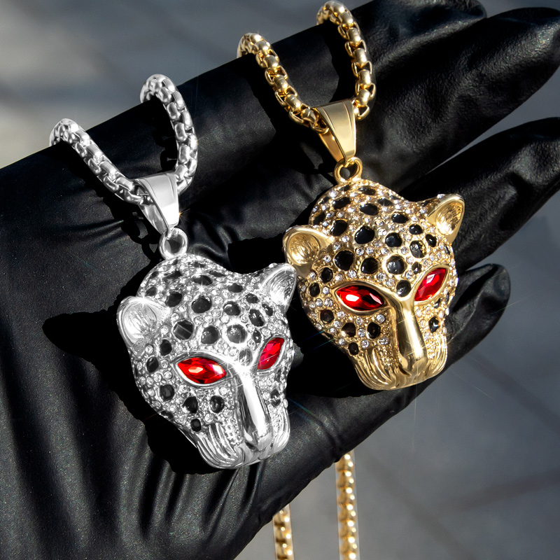  Iced Red Eyes Panther Pendant