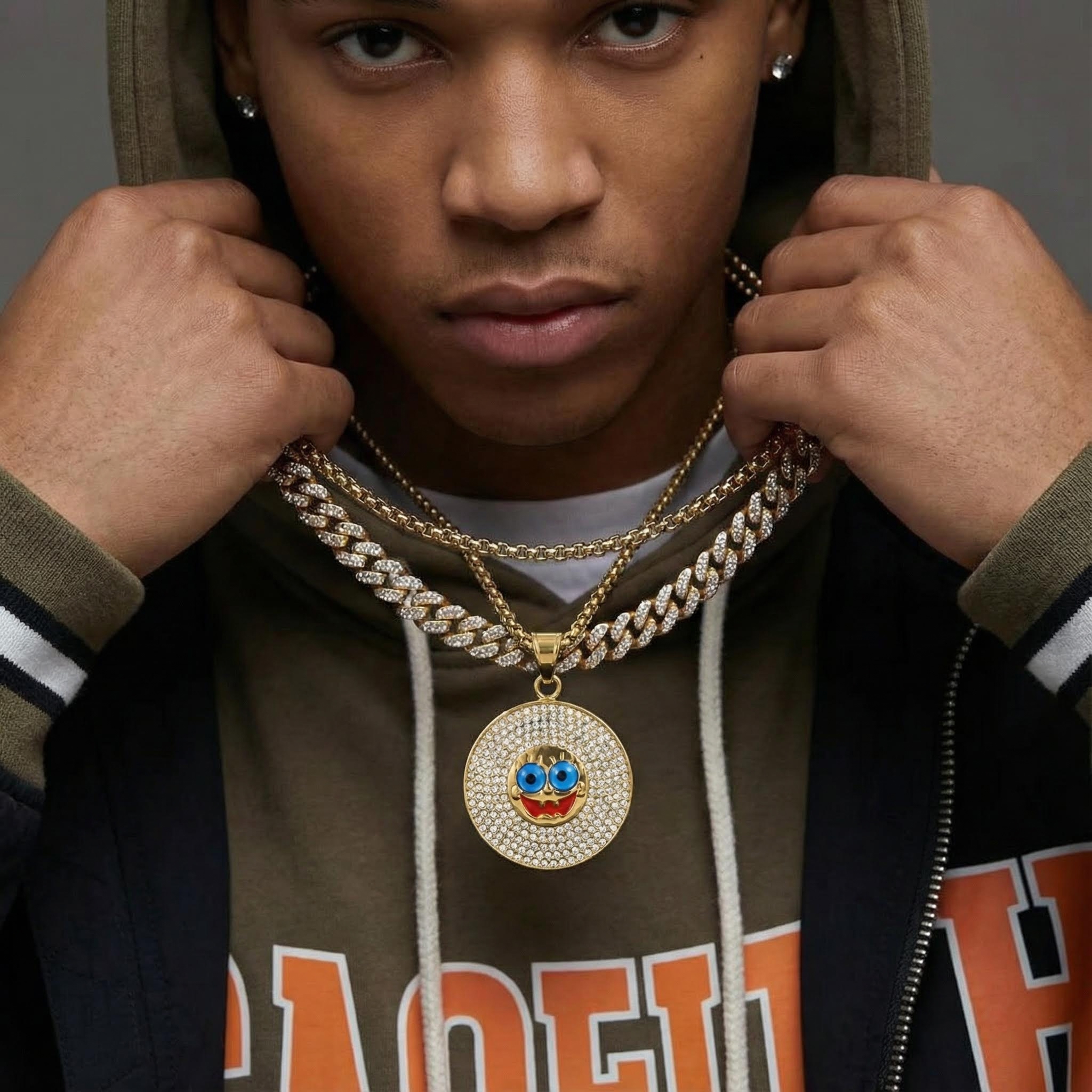 Micro Pave Round Cartoon Figure Pendant Micro Pave Round Cartoon Figure Pendant