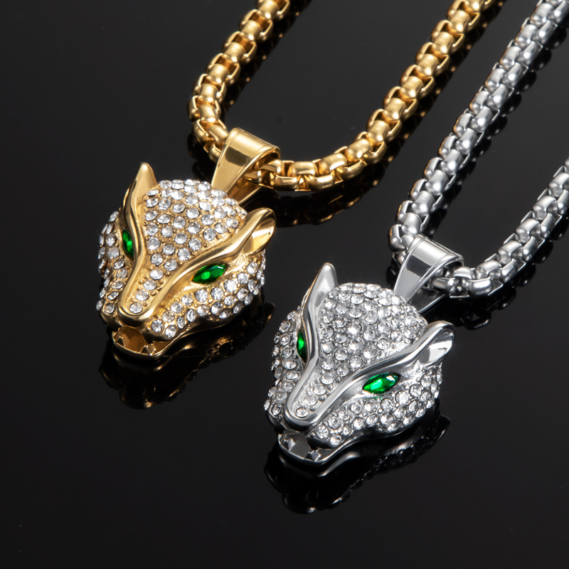 Iced Emerald Eyes Panther Pendant
