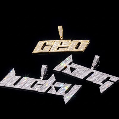  Custom Iced Italic Rave Name/Letter Pendant