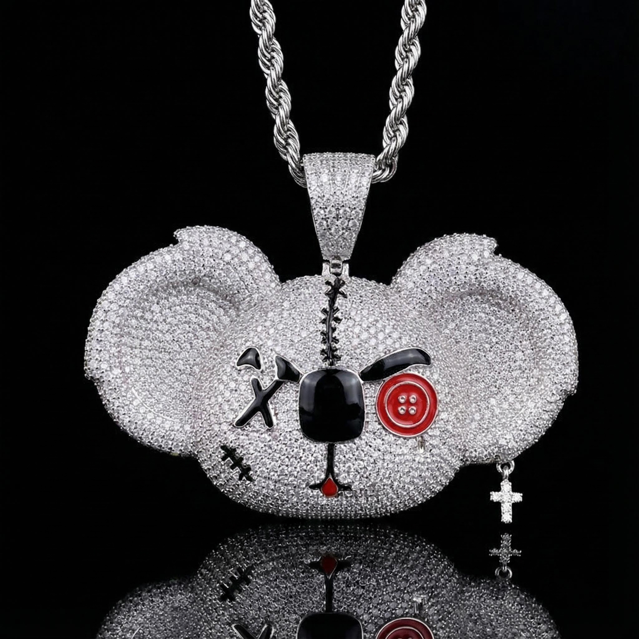Iced 3D Koala Head Bad Boy Pendant in White Gold Iced 3D Koala Head Bad Boy Pendant in White Gold