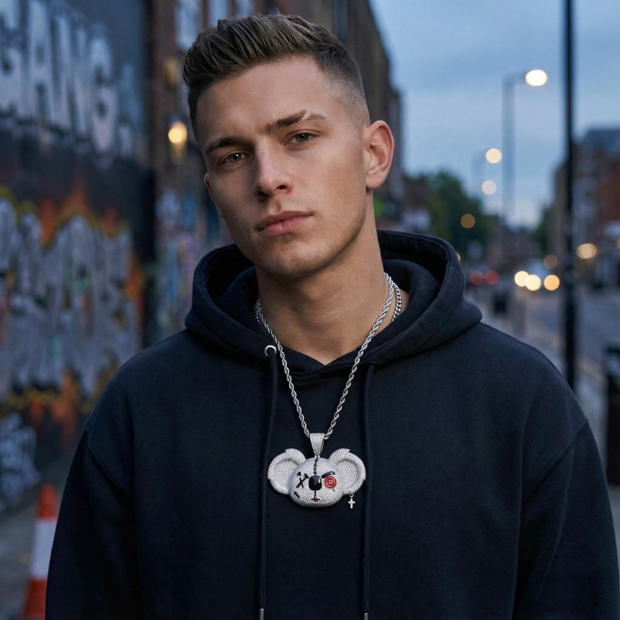 Iced 3D Koala Head Bad Boy Pendant in White Gold Iced 3D Koala Head Bad Boy Pendant in White Gold