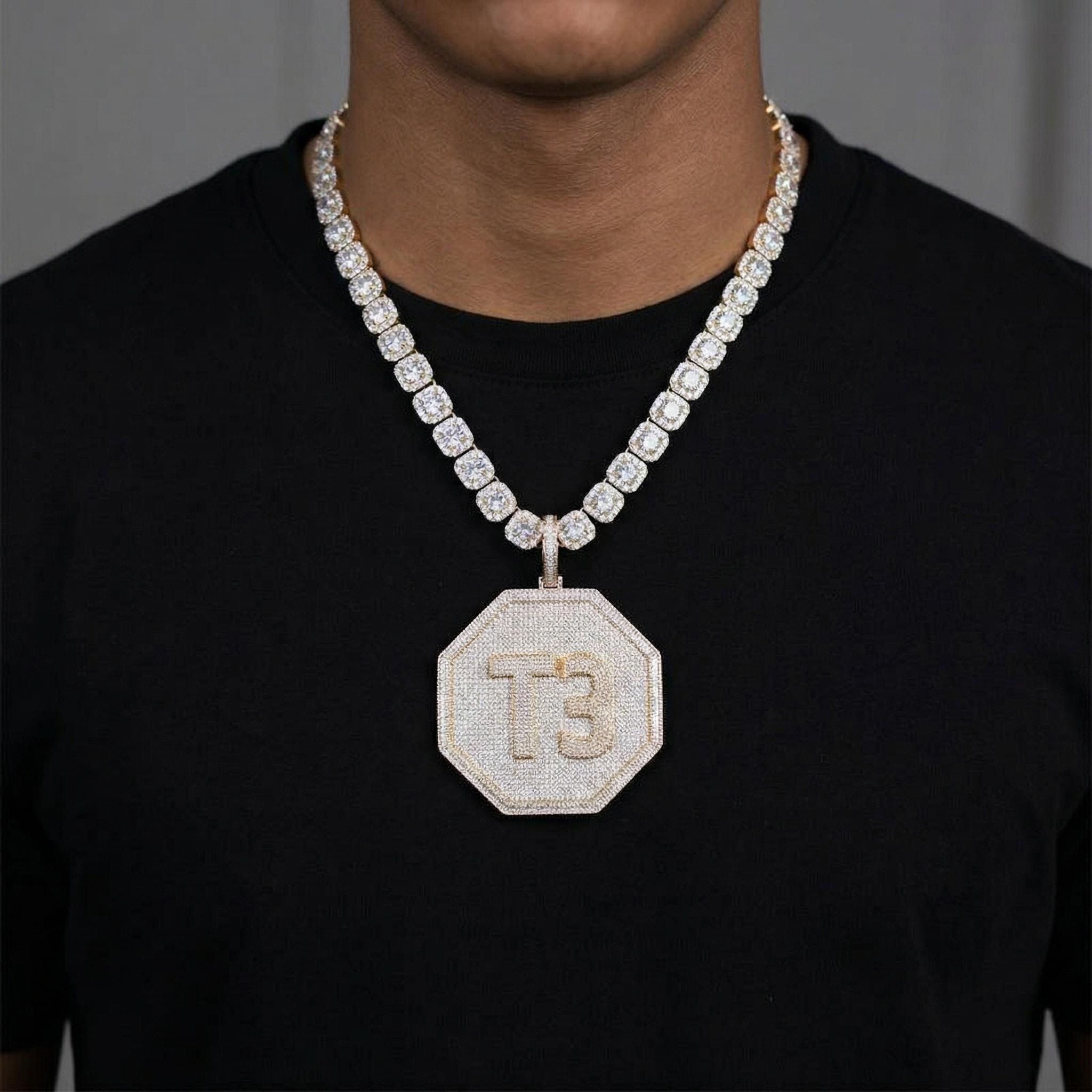 Custom Octagon Name Pendant Custom Octagon Name Pendant