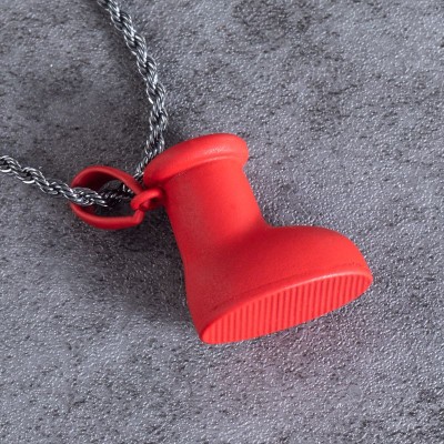 3D Red Hand-painted Santa Boot Pendant