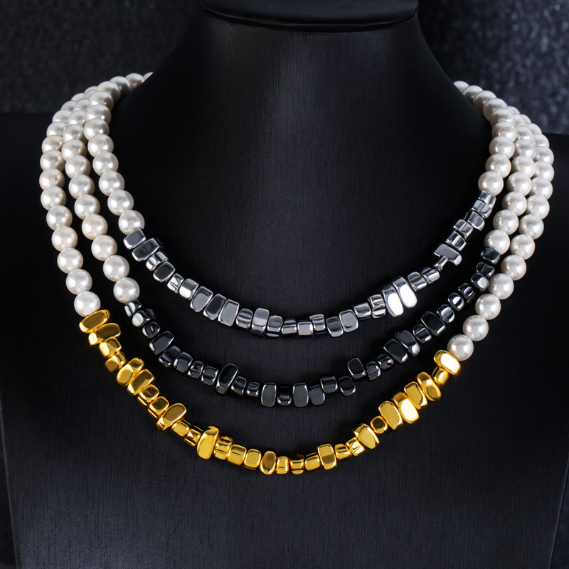 Black Gallstone Pearl Necklace