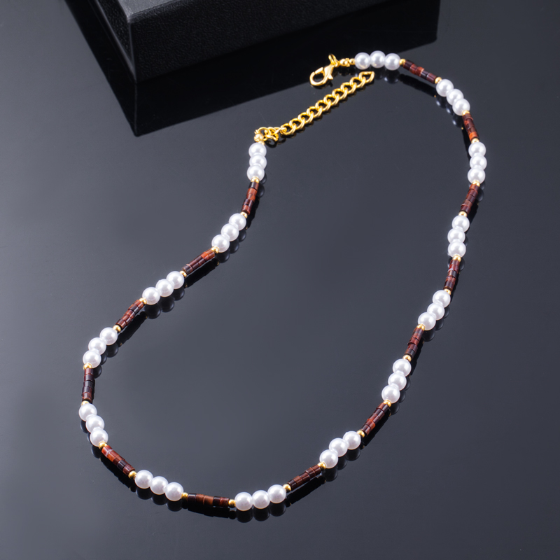  Tiger Eye Stone Pearl Adjustable Chain