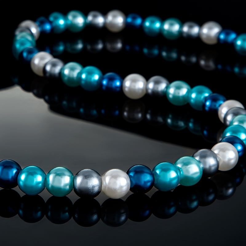  7mm Blue & White Alternate Pearl Necklace