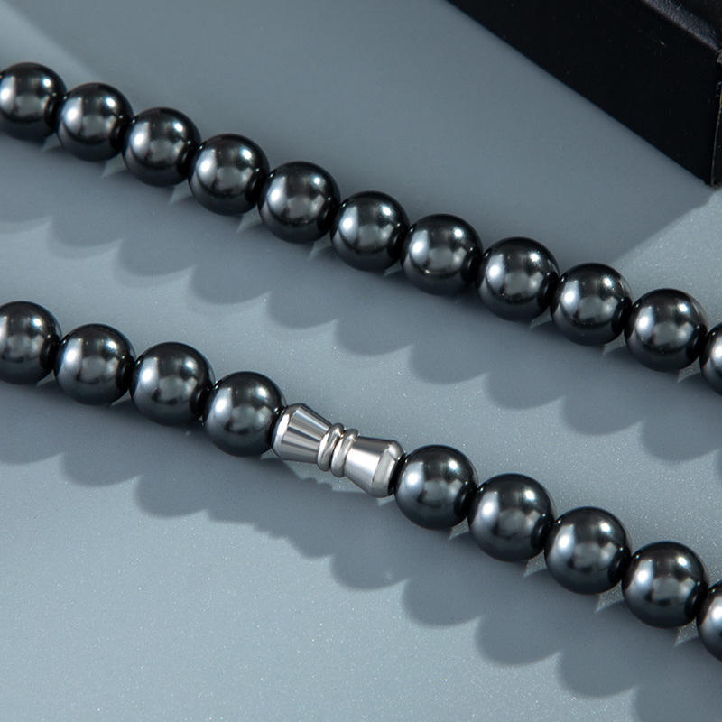 8mm Dark Grey Pearl Necklace