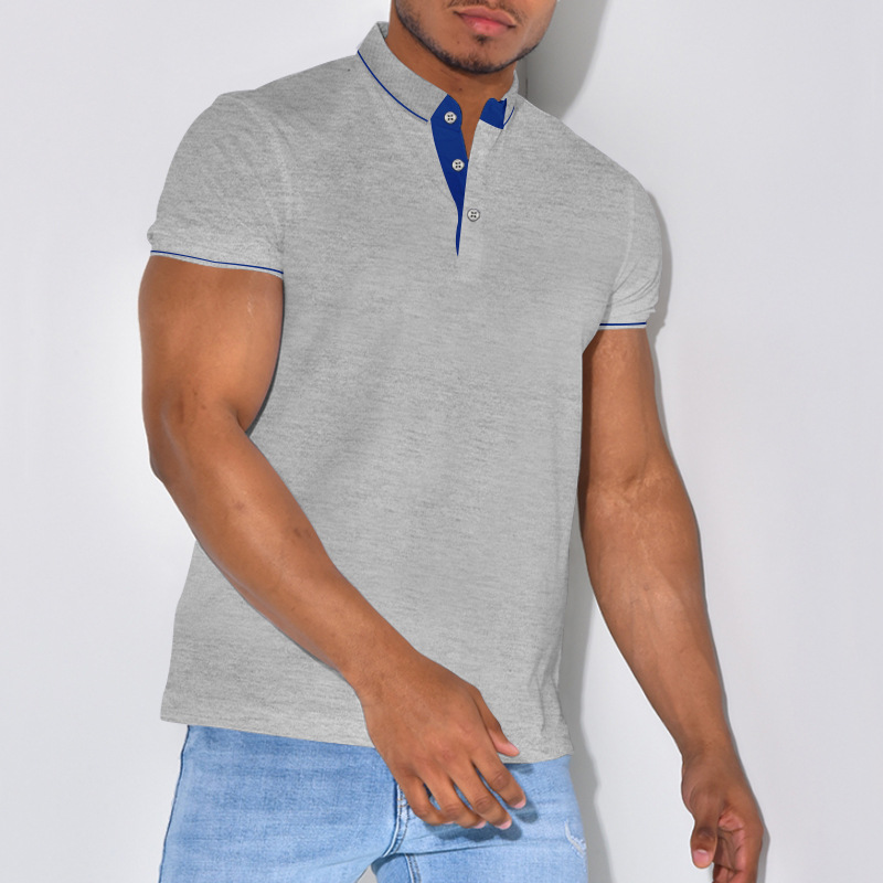 Summer Solid Color Trend Sports Style Short-sleeved Polo Shirt