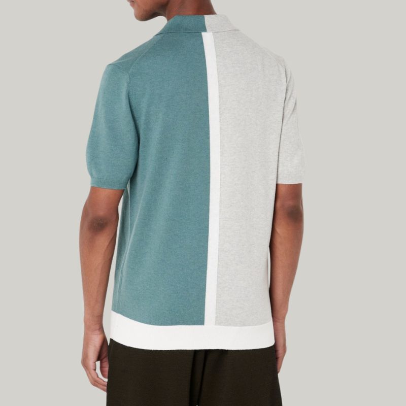 Casual Lapel Collar Contrast Polo Shirt