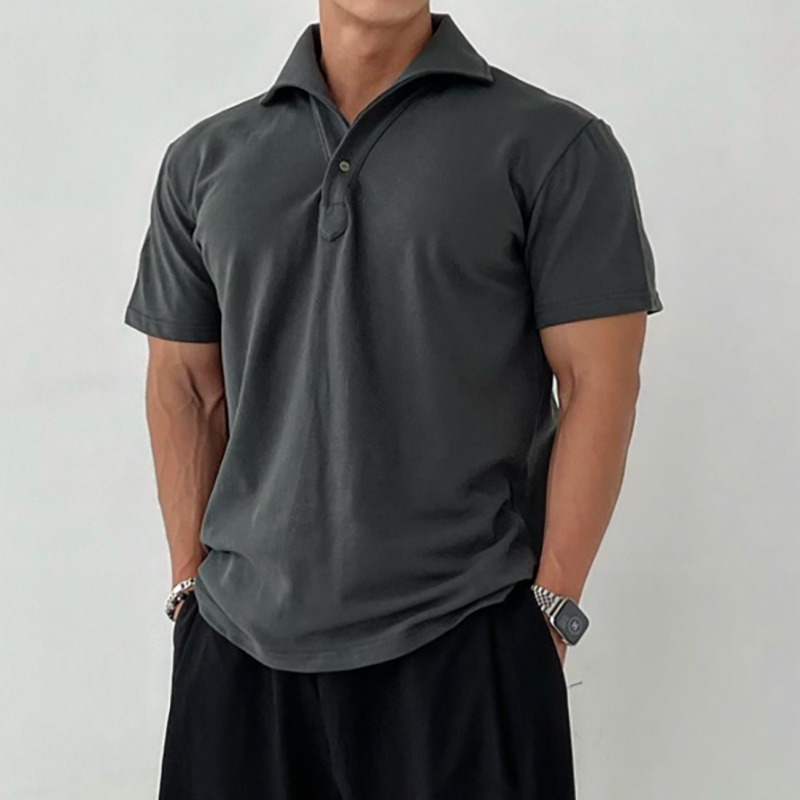 Men's Stretch Lapel Short Sleeve Polo Shirt