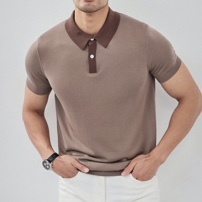 Knitted Color Block Polo Shirt