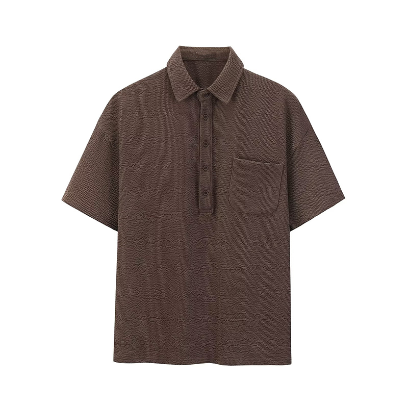 Waffle Short Sleeve Polo Shirt