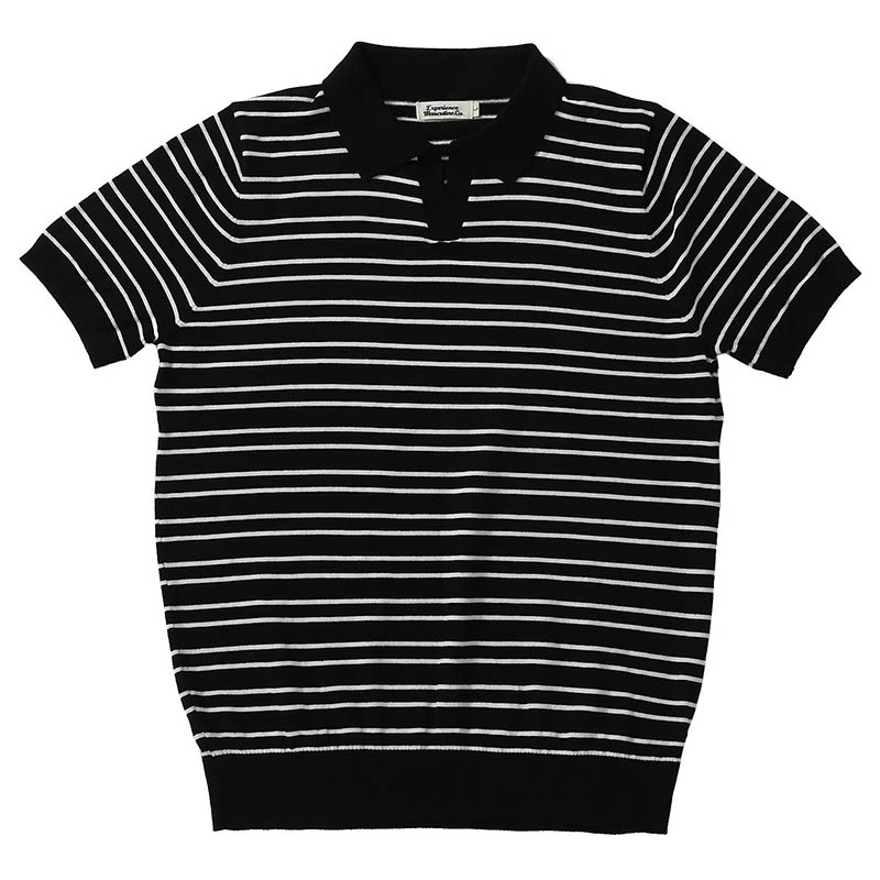 Slim Lapel Striped Polo Shirt