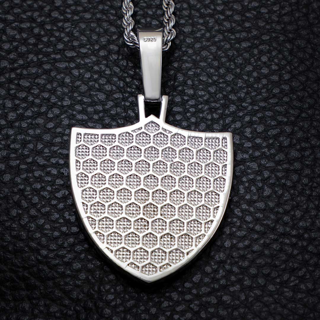 Iced Pirate’s Face Pendant in White Gold
