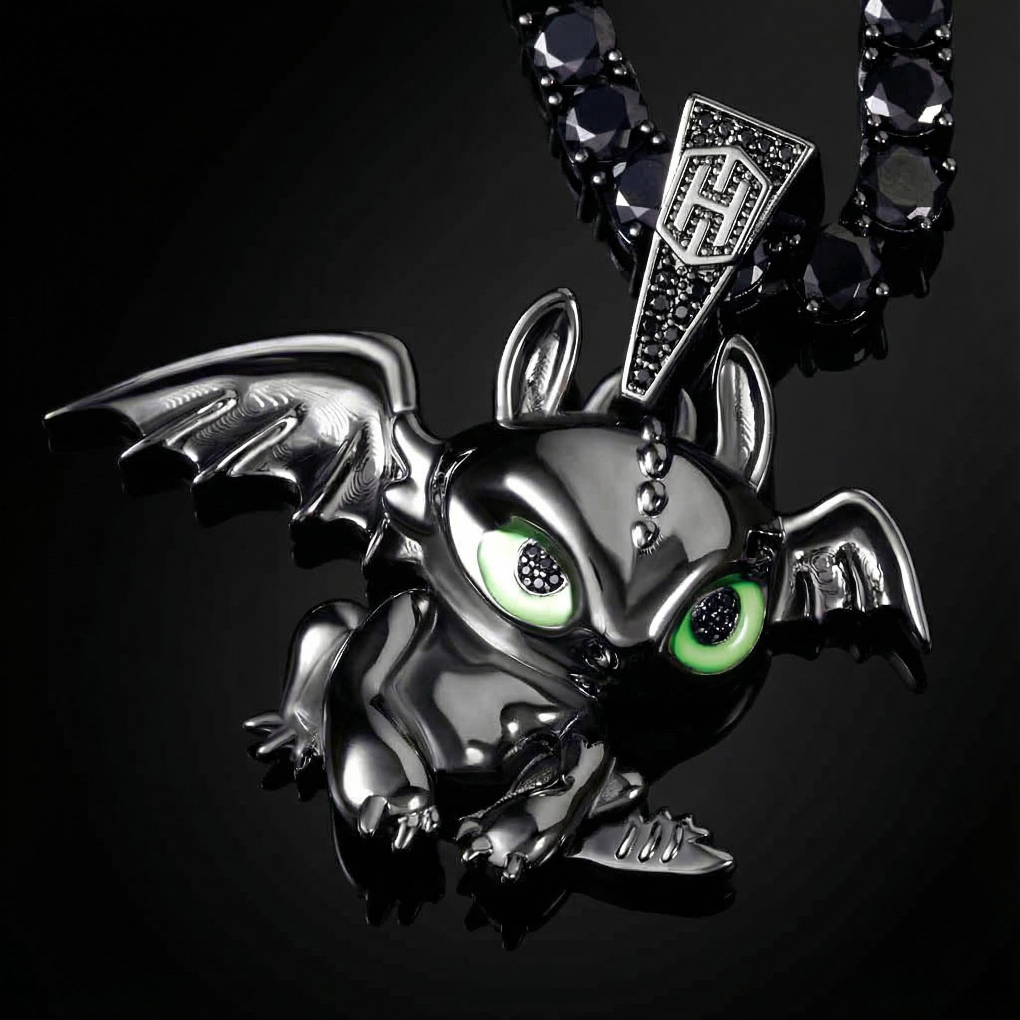 Little Dragon Pendant in Black Gold Little Dragon Pendant in Black Gold