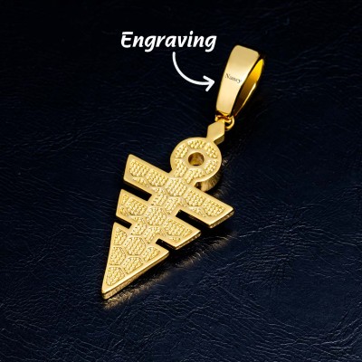 Eye of Horus Triangle Pendant in Gold