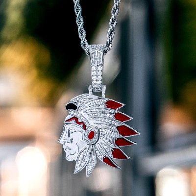 Native American Indian Chief Head Pendant