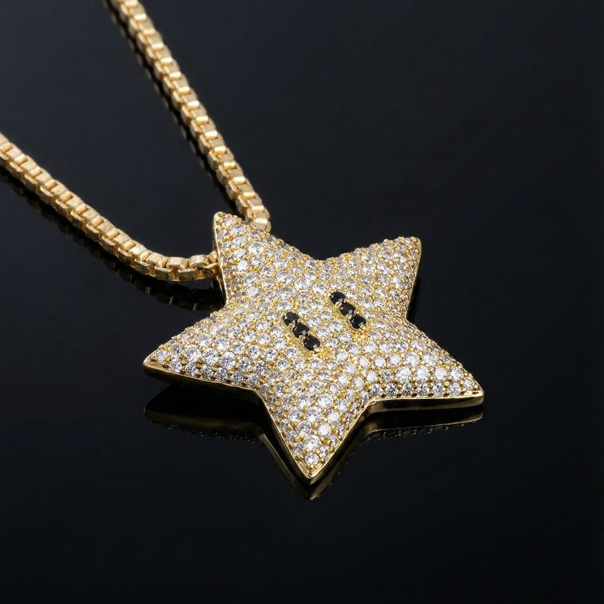 Iced Star Pendant in Gold Iced Star Pendant in Gold
