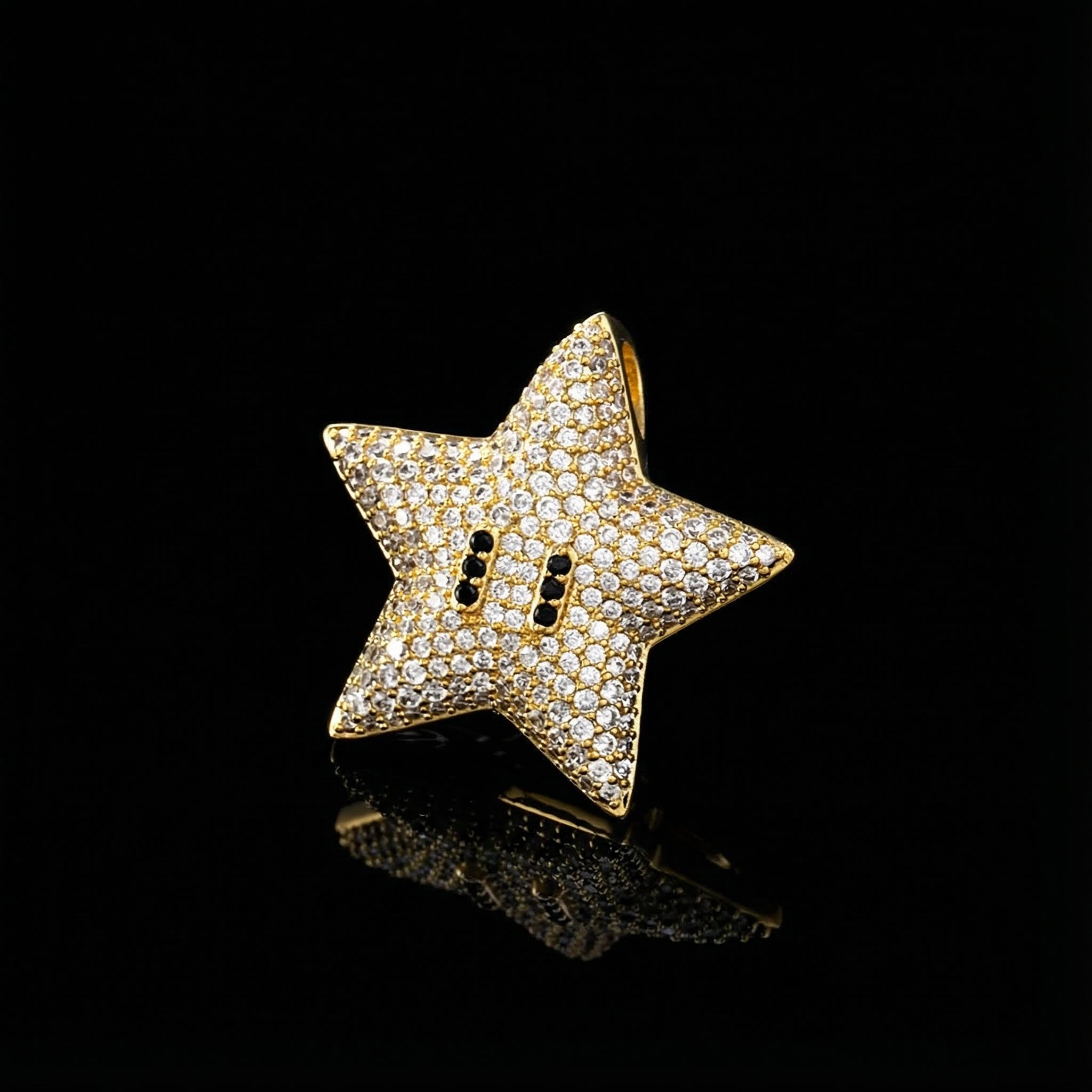 Iced Star Pendant in Gold Iced Star Pendant in Gold